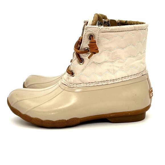 Sperry Top Sider Womens Quilted Duck Boots Zipper & Lace-Up Rubber Sole Size 6 - Picture 10 of 16